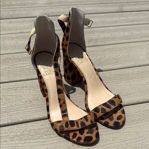 Vince Camuto Brown and Black Animal Print Heels